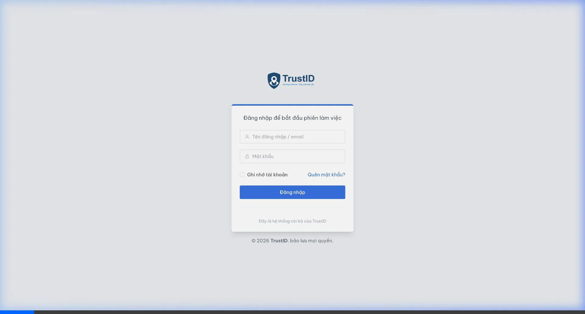 Trang đăng nhập TrustID
